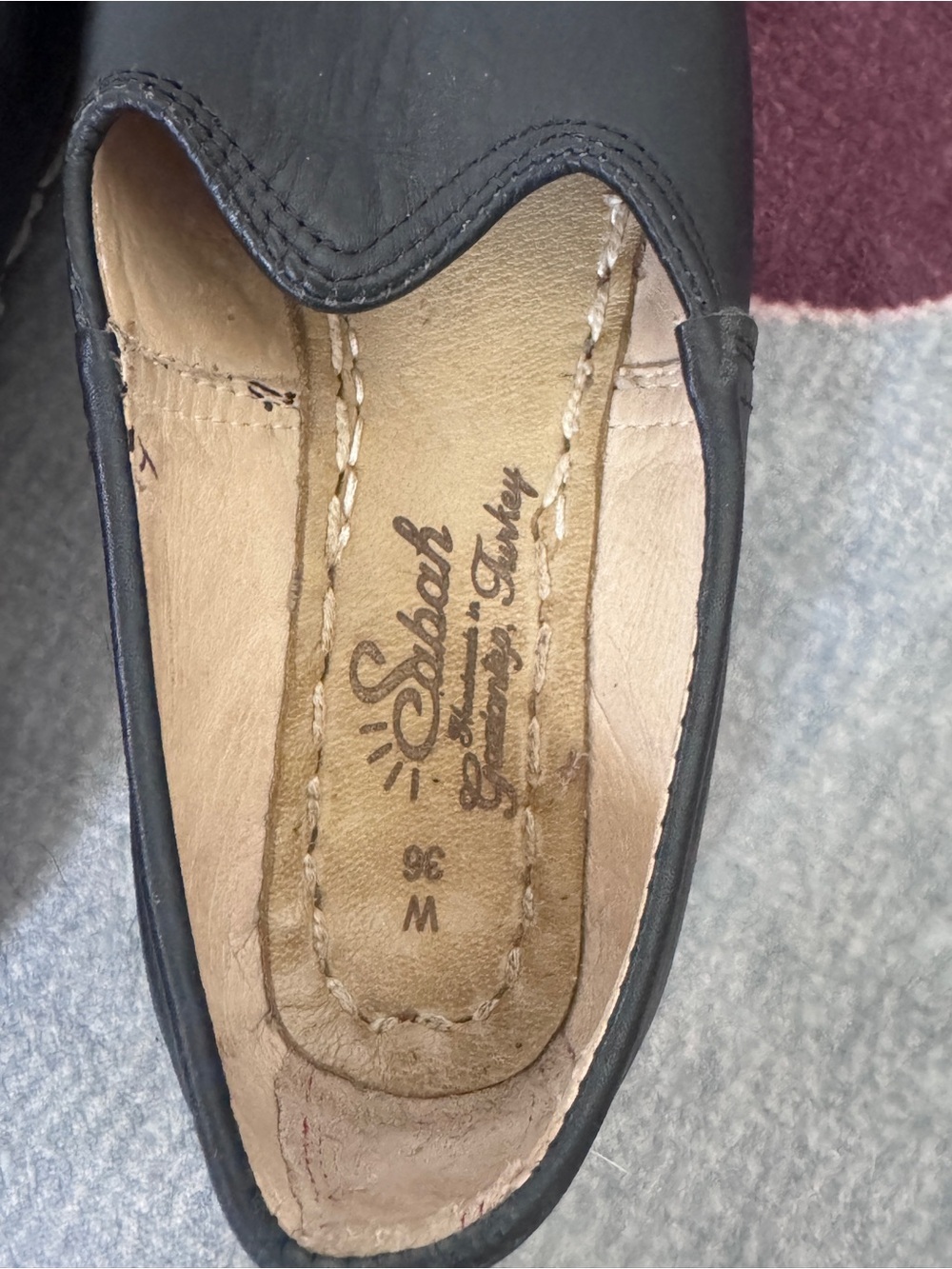 Sabah Beirut Black Leather Handmade Slip-On Flat EU 36 Gaziantep Turkey - Picture 8 of 9